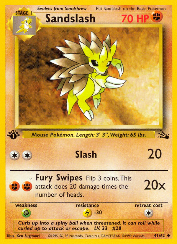 Sandslash (41/62) [Fossil 1st Edition] | Game Master's Emporium (The New GME)