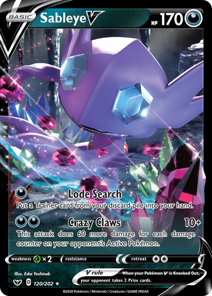 Sableye V (120/202) [Sword & Shield: Base Set] | Game Master's Emporium (The New GME)