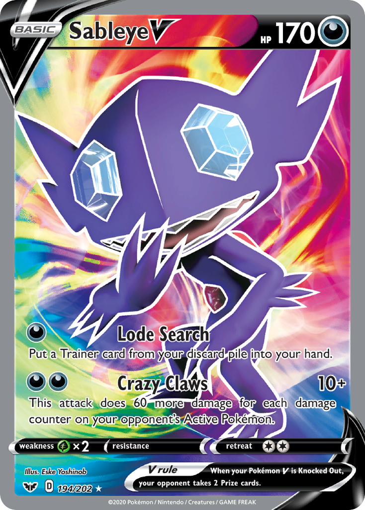 Sableye V (194/202) [Sword & Shield: Base Set] | Game Master's Emporium (The New GME)