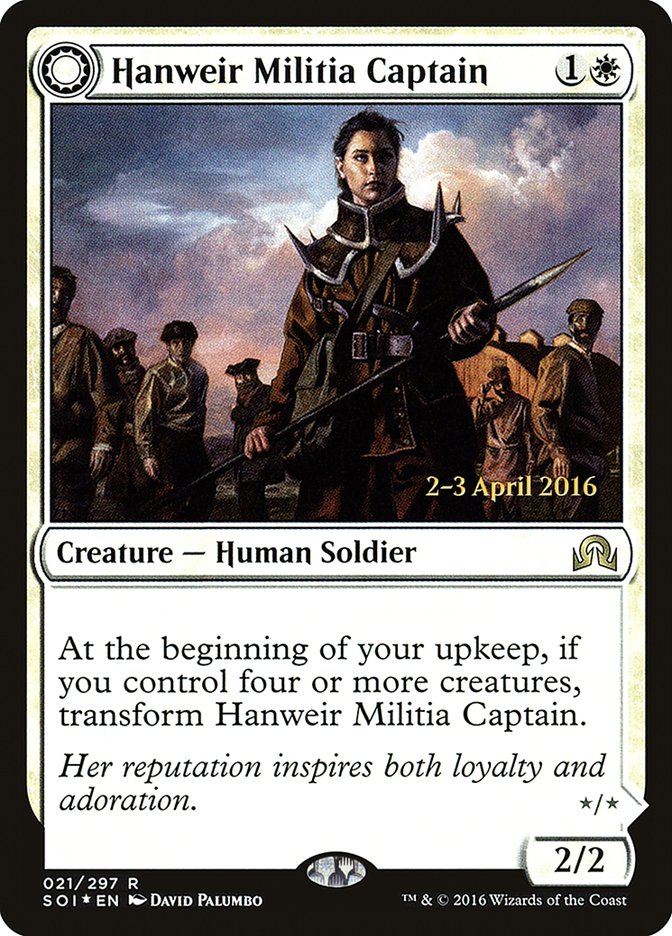 Hanweir Militia Captain // Westvale Cult Leader [Shadows over Innistrad Prerelease Promos] | Game Master's Emporium (The New GME)