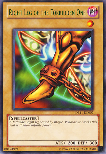 Right Leg of the Forbidden One (Green) [DL11-EN002] Rare | Game Master's Emporium (The New GME)