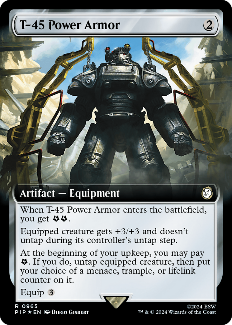 T-45 Power Armor (Extended Art) (Surge Foil) [Fallout] | Game Master's Emporium (The New GME)