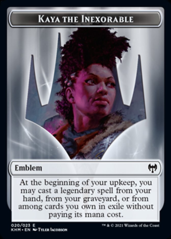 Kaya the Inexorable Emblem [Kaldheim Tokens] | Game Master's Emporium (The New GME)