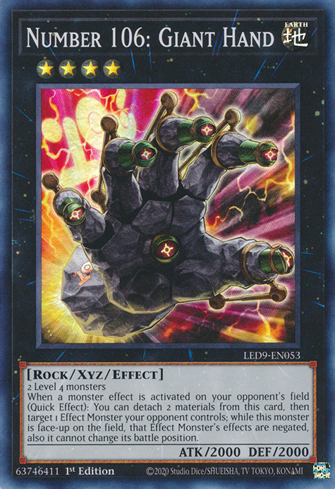 Number 106: Giant Hand [LED9-EN053] Super Rare | Game Master's Emporium (The New GME)