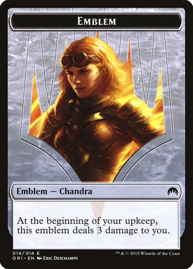 Chandra, Roaring Flame Emblem [Magic Origins Tokens] | Game Master's Emporium (The New GME)