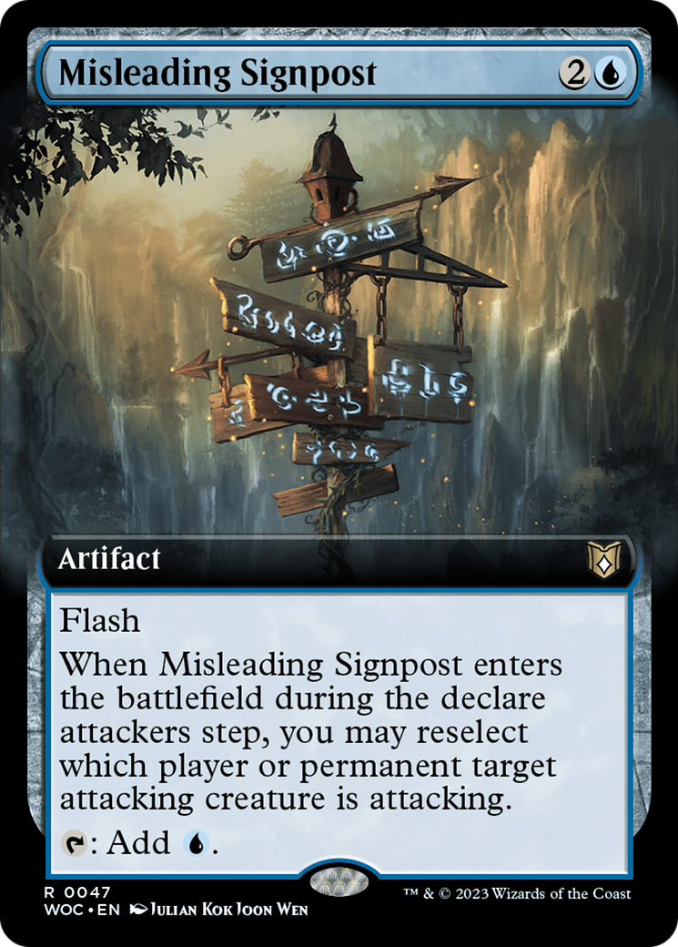 Misleading Signpost (Extended Art) [Wilds of Eldraine Commander] | Game Master's Emporium (The New GME)