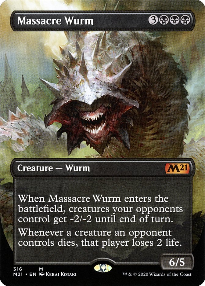 Massacre Wurm (Borderless Alternate Art) [Core Set 2021] | Game Master's Emporium (The New GME)