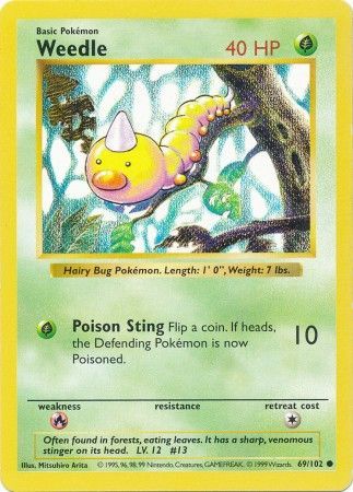 Weedle (69/102) [Base Set Shadowless Unlimited] | Game Master's Emporium (The New GME)