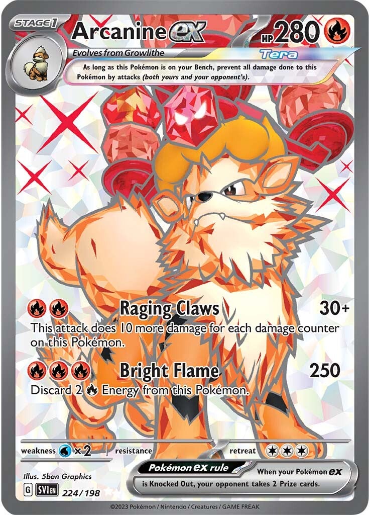 Arcanine ex (224/198) [Scarlet & Violet: Base Set] | Game Master's Emporium (The New GME)