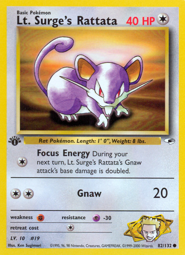 Lt. Surge's Rattata (82/132) [Gym Heroes 1st Edition] | Game Master's Emporium (The New GME)