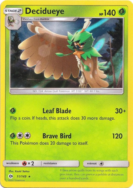 Decidueye (11/149) (Water Web Holo) [Sun & Moon: Base Set] | Game Master's Emporium (The New GME)