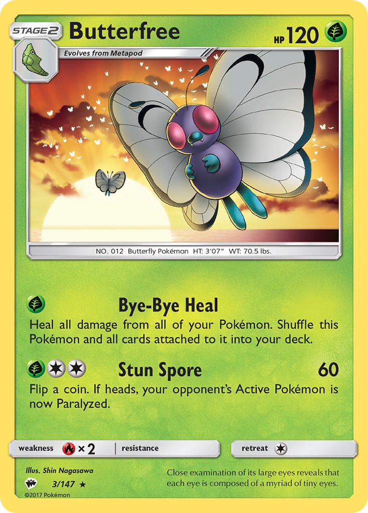 Butterfree (3/147) [Sun & Moon: Burning Shadows] | Game Master's Emporium (The New GME)