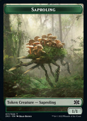 Saproling // Monk Double-Sided Token [Double Masters 2022 Tokens] | Game Master's Emporium (The New GME)