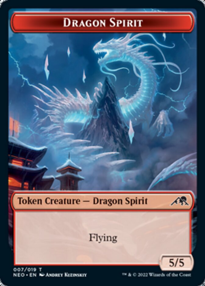 Spirit (002) // Dragon Spirit Double-Sided Token [Kamigawa: Neon Dynasty Tokens] | Game Master's Emporium (The New GME)