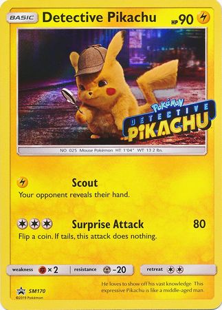 Detective Pikachu (SM170) (Detective Pikachu Stamped) [Sun & Moon: Black Star Promos] | Game Master's Emporium (The New GME)