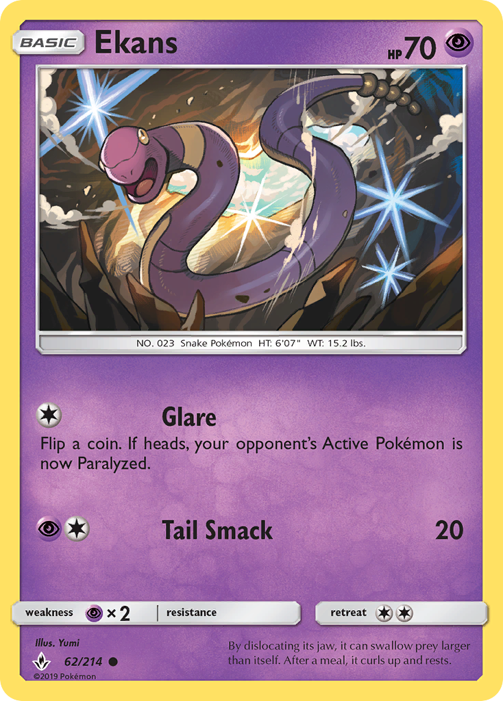 Ekans (62/214) [Sun & Moon: Unbroken Bonds] | Game Master's Emporium (The New GME)