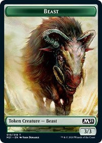 Beast // Saproling Double-Sided Token [Core Set 2021 Tokens] | Game Master's Emporium (The New GME)