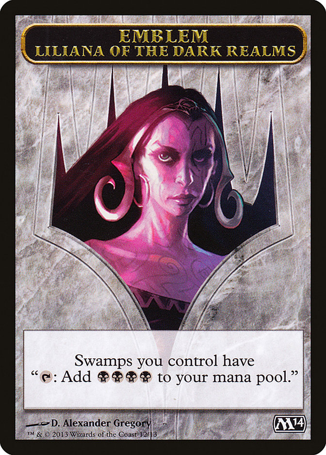 Liliana of the Dark Realms Emblem [Magic 2014 Tokens] | Game Master's Emporium (The New GME)
