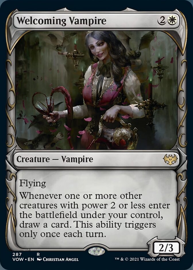 Welcoming Vampire (Showcase Fang Frame) [Innistrad: Crimson Vow] | Game Master's Emporium (The New GME)