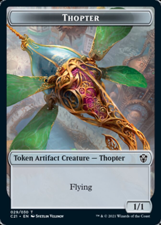 Golem (025) // Thopter Double-Sided Token [Commander 2021 Tokens] | Game Master's Emporium (The New GME)