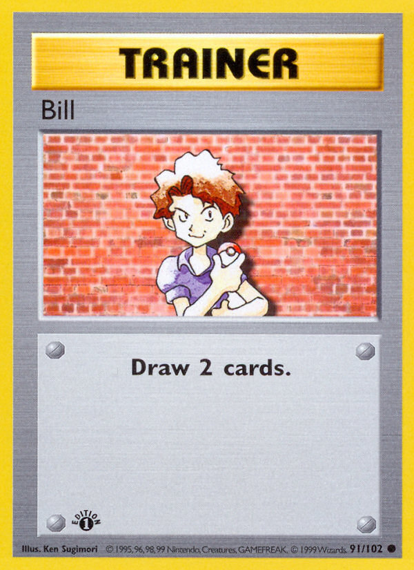 Bill (91/102) (Shadowless) [Base Set 1st Edition] | Game Master's Emporium (The New GME)