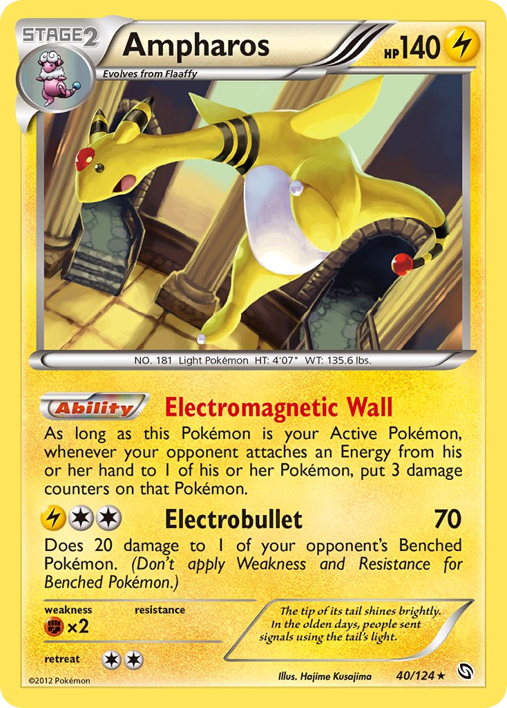 Ampharos (40/124) (Cosmos Holo) (Blister Exclusive) [Black & White: Dragons Exalted] | Game Master's Emporium (The New GME)