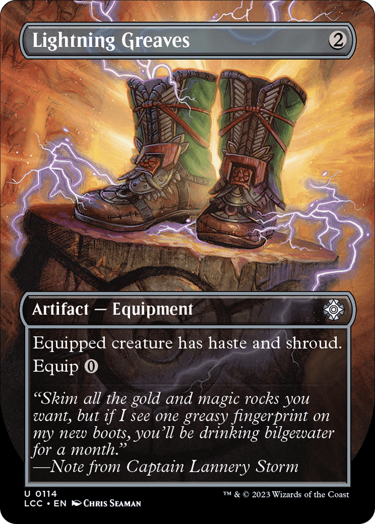 Lightning Greaves (Borderless) [The Lost Caverns of Ixalan Commander] | Game Master's Emporium (The New GME)