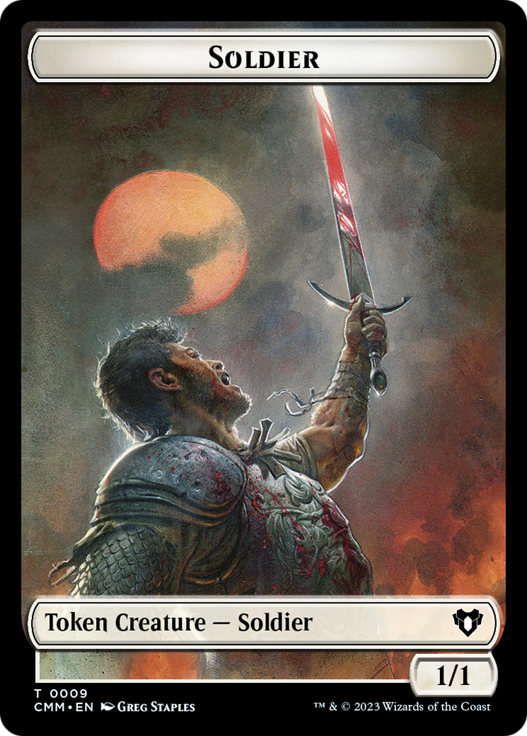 Soldier (0009) // Daretti, Scrap Savant Emblem Double-Sided Token [Commander Masters Tokens] | Game Master's Emporium (The New GME)