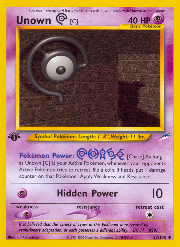 Unown [C] (57/105) [Neo Destiny 1st Edition] | Game Master's Emporium (The New GME)