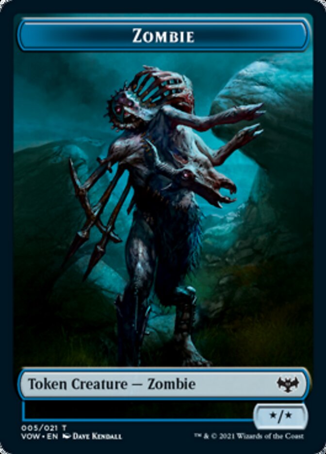 Human (001) // Zombie (005) Double-Sided Token [Innistrad: Crimson Vow Tokens] | Game Master's Emporium (The New GME)