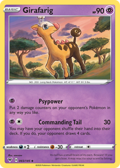 Girafarig (065/185) [Sword & Shield: Vivid Voltage] | Game Master's Emporium (The New GME)