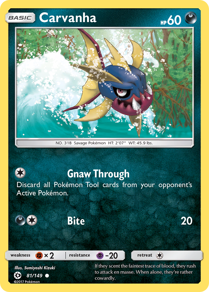 Carvanha (81/149) [Sun & Moon: Base Set] | Game Master's Emporium (The New GME)