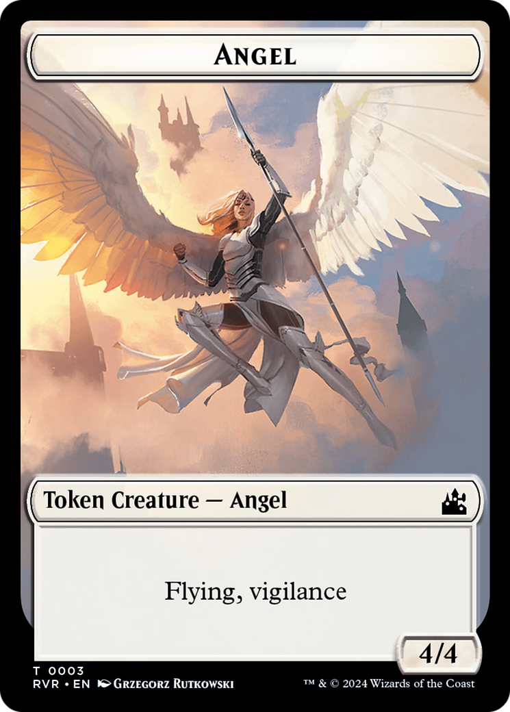 Saproling // Angel (0003) Double-Sided Token [Ravnica Remastered Tokens] | Game Master's Emporium (The New GME)