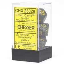 Chessex 7 Dice Speckled Urban Camo Dice | Game Master's Emporium (The New GME)