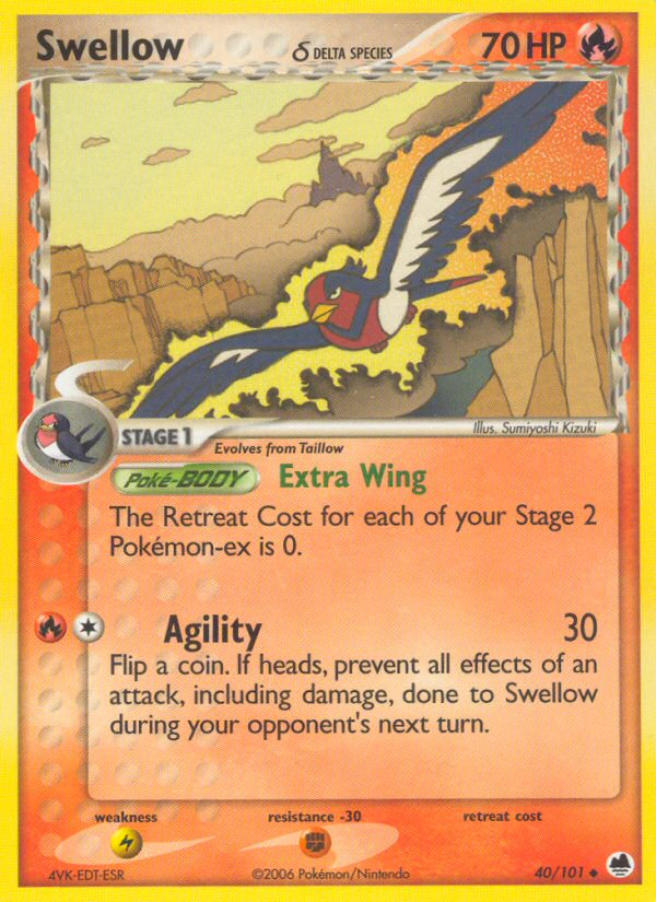 Swellow (40/101) (Delta Species) [EX: Dragon Frontiers] | Game Master's Emporium (The New GME)