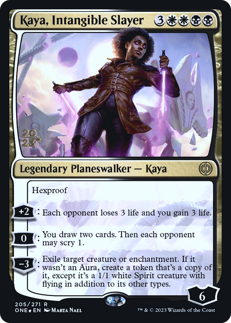 Kaya, Intangible Slayer [Phyrexia: All Will Be One Prerelease Promos] | Game Master's Emporium (The New GME)