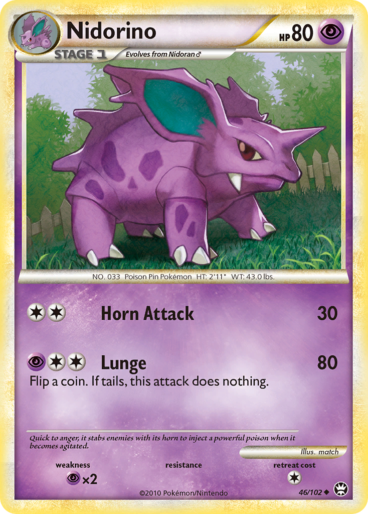 Nidorino (46/102) [HeartGold & SoulSilver: Triumphant] | Game Master's Emporium (The New GME)