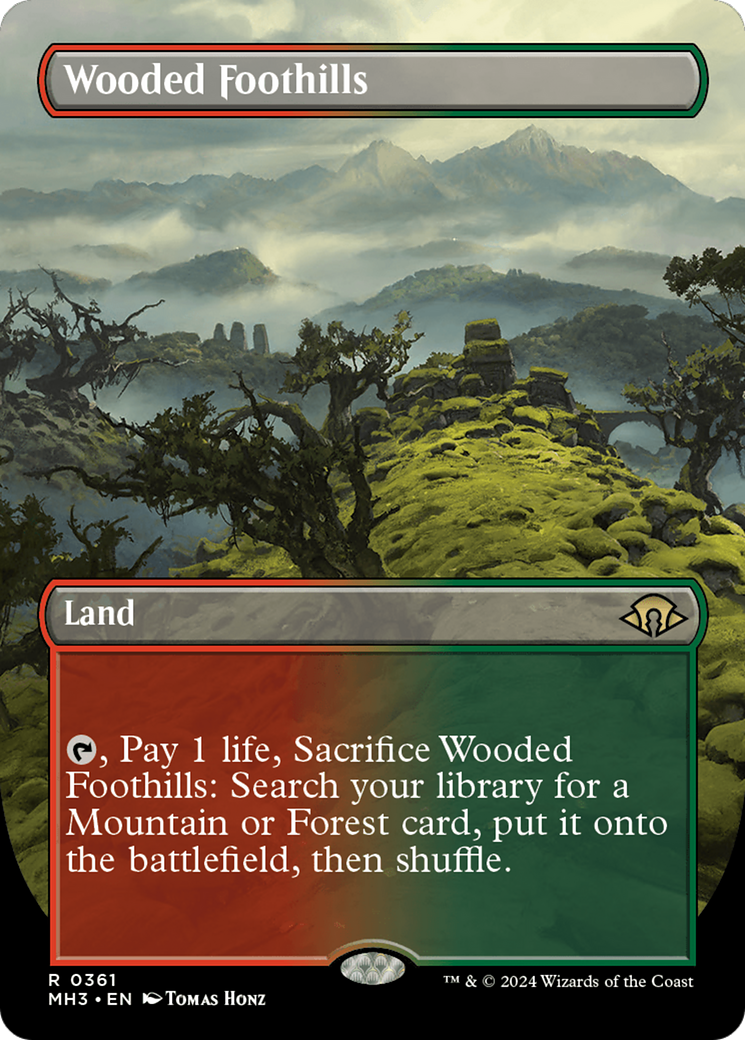 Wooded Foothills (Borderless) [Modern Horizons 3] | Game Master's Emporium (The New GME)