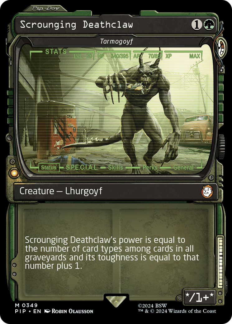 Scrounging Deathclaw - Tarmogoyf (Showcase) [Fallout] | Game Master's Emporium (The New GME)