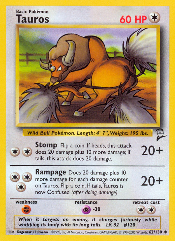 Tauros (62/130) [Base Set 2] | Game Master's Emporium (The New GME)