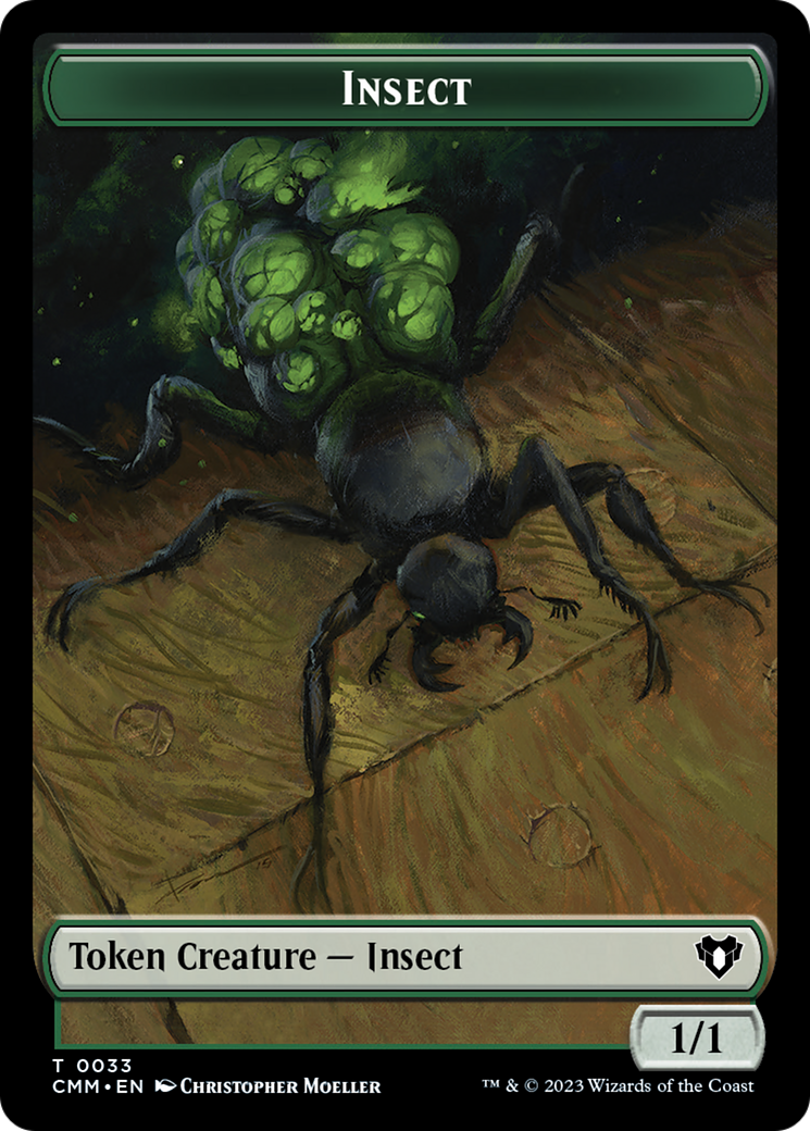 Spirit (0010) // Insect Double-Sided Token [Commander Masters Tokens] | Game Master's Emporium (The New GME)