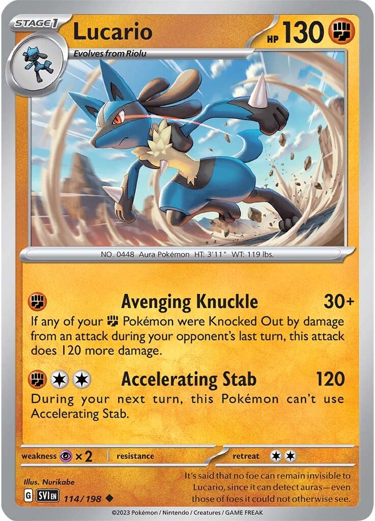 Lucario (114/198) [Scarlet & Violet: Base Set] | Game Master's Emporium (The New GME)