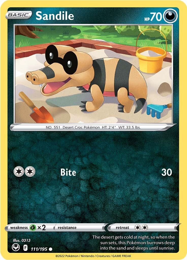 Sandile (111/195) [Sword & Shield: Silver Tempest] | Game Master's Emporium (The New GME)