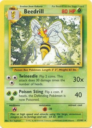 Beedrill (17/102) [Base Set Unlimited] | Game Master's Emporium (The New GME)