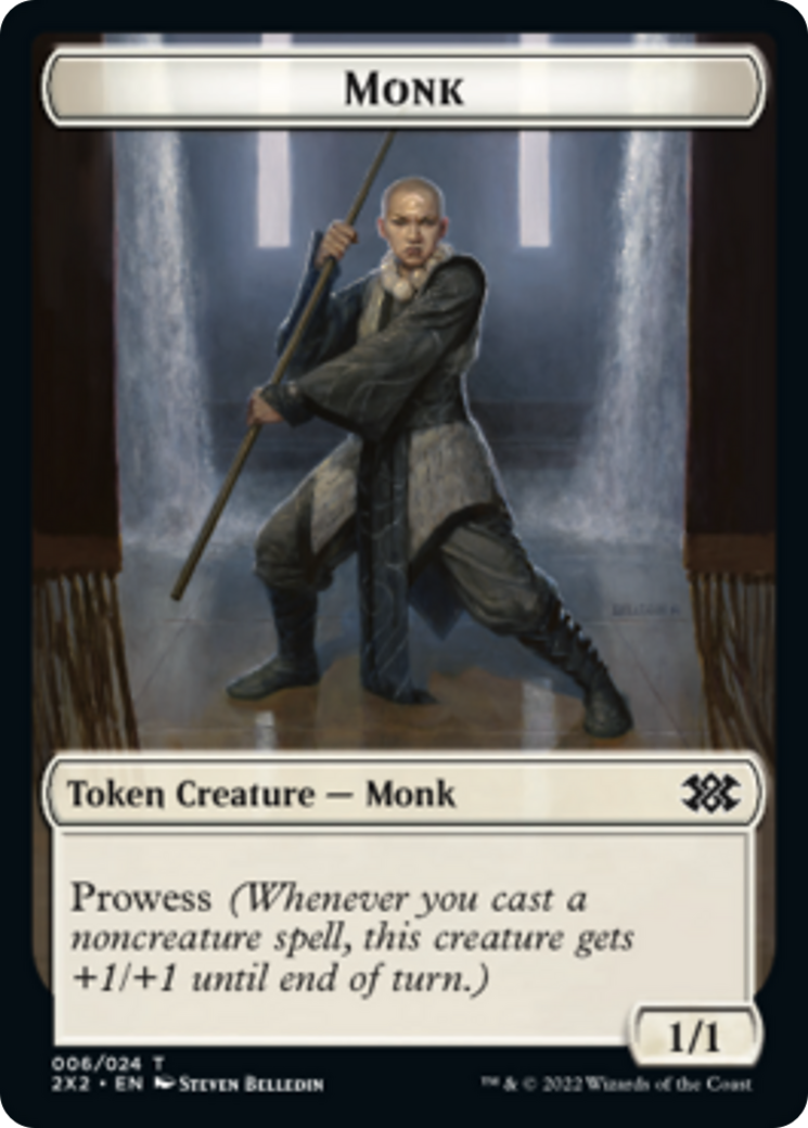 Boar // Monk Double-Sided Token [Double Masters 2022 Tokens] | Game Master's Emporium (The New GME)