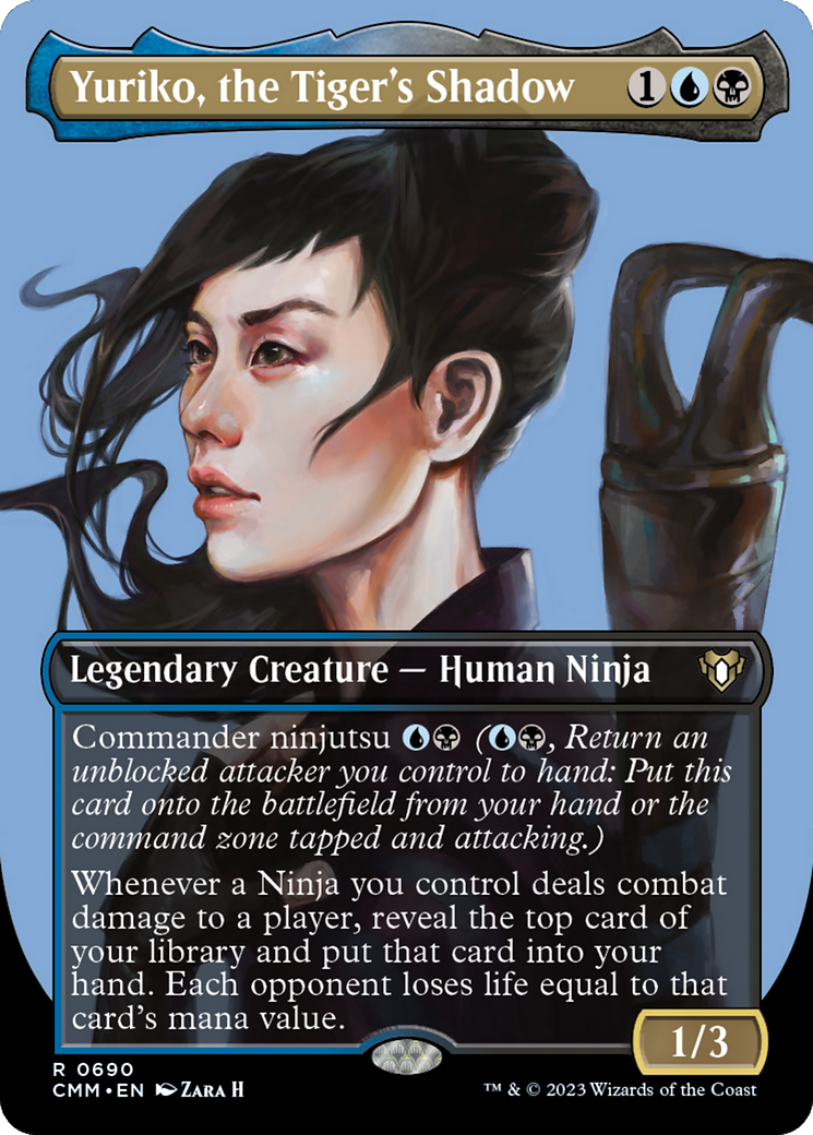 Yuriko, the Tiger's Shadow (Borderless Profile) [Commander Masters] | Game Master's Emporium (The New GME)