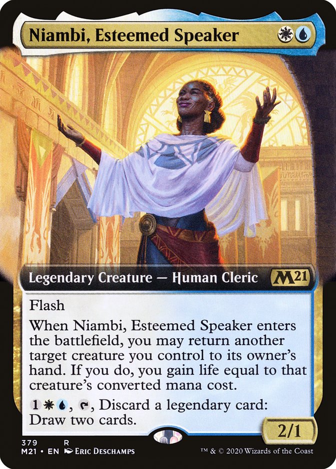 Niambi, Esteemed Speaker (Extended Art) [Core Set 2021] | Game Master's Emporium (The New GME)