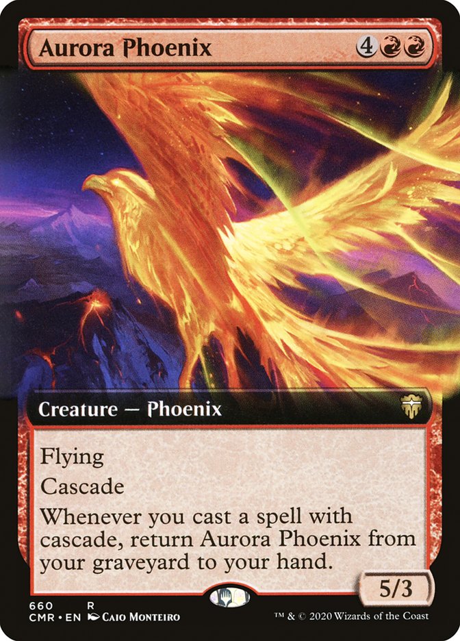 Aurora Phoenix (Extended Art) [Commander Legends] | Game Master's Emporium (The New GME)