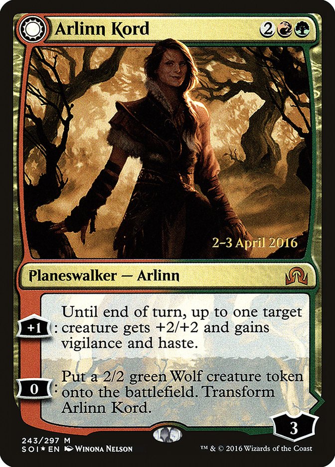 Arlinn Kord // Arlinn, Embraced by the Moon [Shadows over Innistrad Prerelease Promos] | Game Master's Emporium (The New GME)