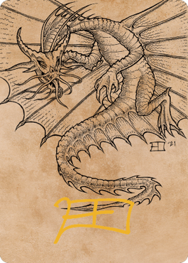 Ancient Gold Dragon Art Card (44) (Gold-Stamped Signature) [Commander Legends: Battle for Baldur's Gate Art Series] | Game Master's Emporium (The New GME)